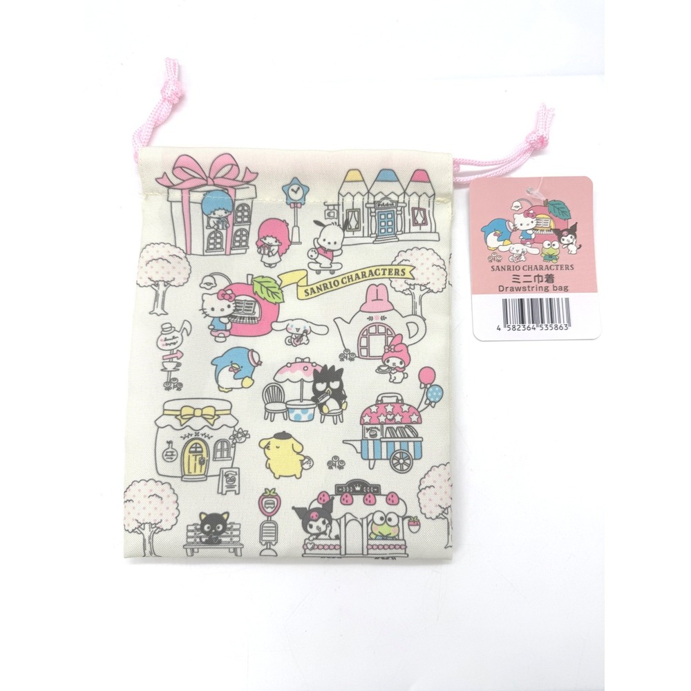Sanrio Characters Mini Drawstring Bag Hello Kitty My Melody Kuromi Pouch NWT